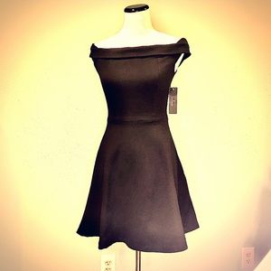 Lulu’s Off the Shoulder little black dress